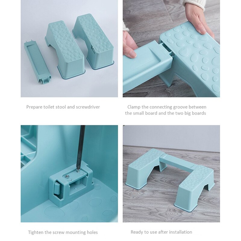 Baño taburete de plástico taburete para ponerse en cuclillas encaja en todos los baños y cuarto de baño más grueso desmontable baño taburete ahorra espacio en el cuarto de baño