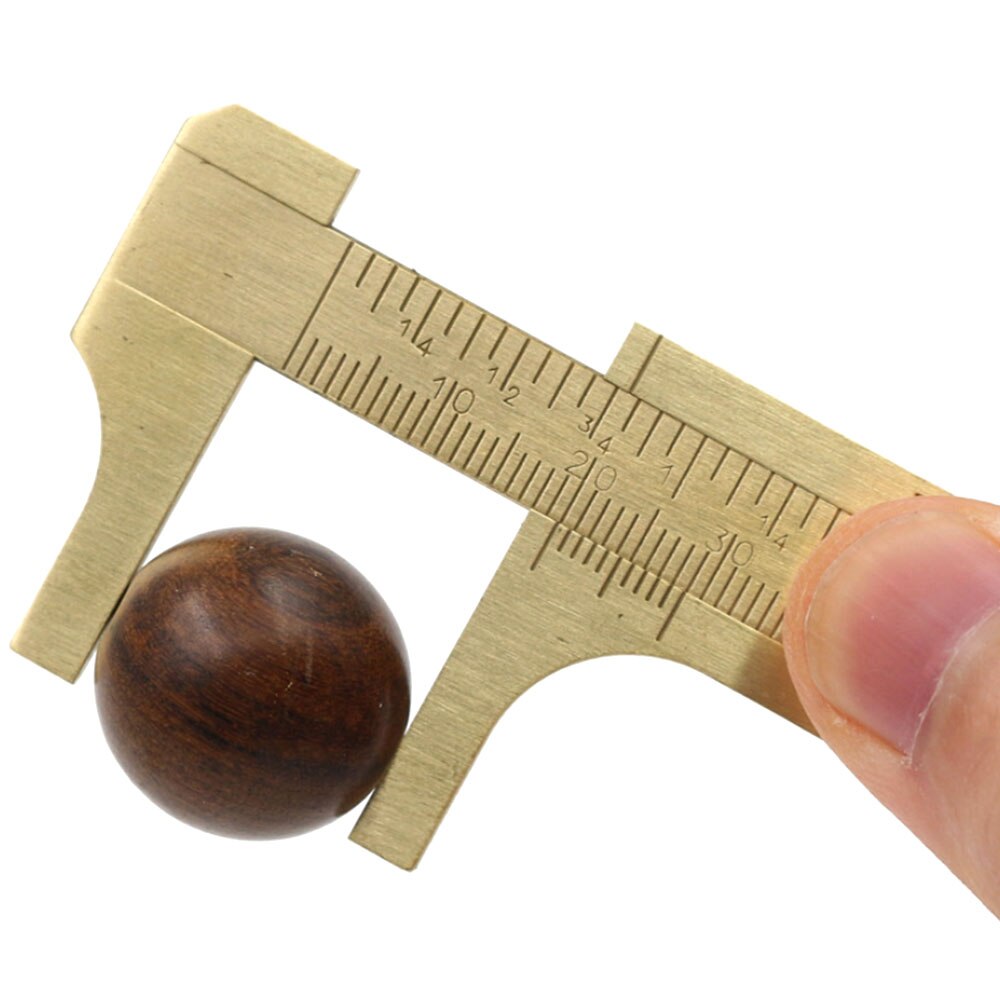 Double Scale Mini Calipers Vernier Caliper Lettering Thickness 10cm Pocket Copper Ruler Measuring Instrument Tool F14
