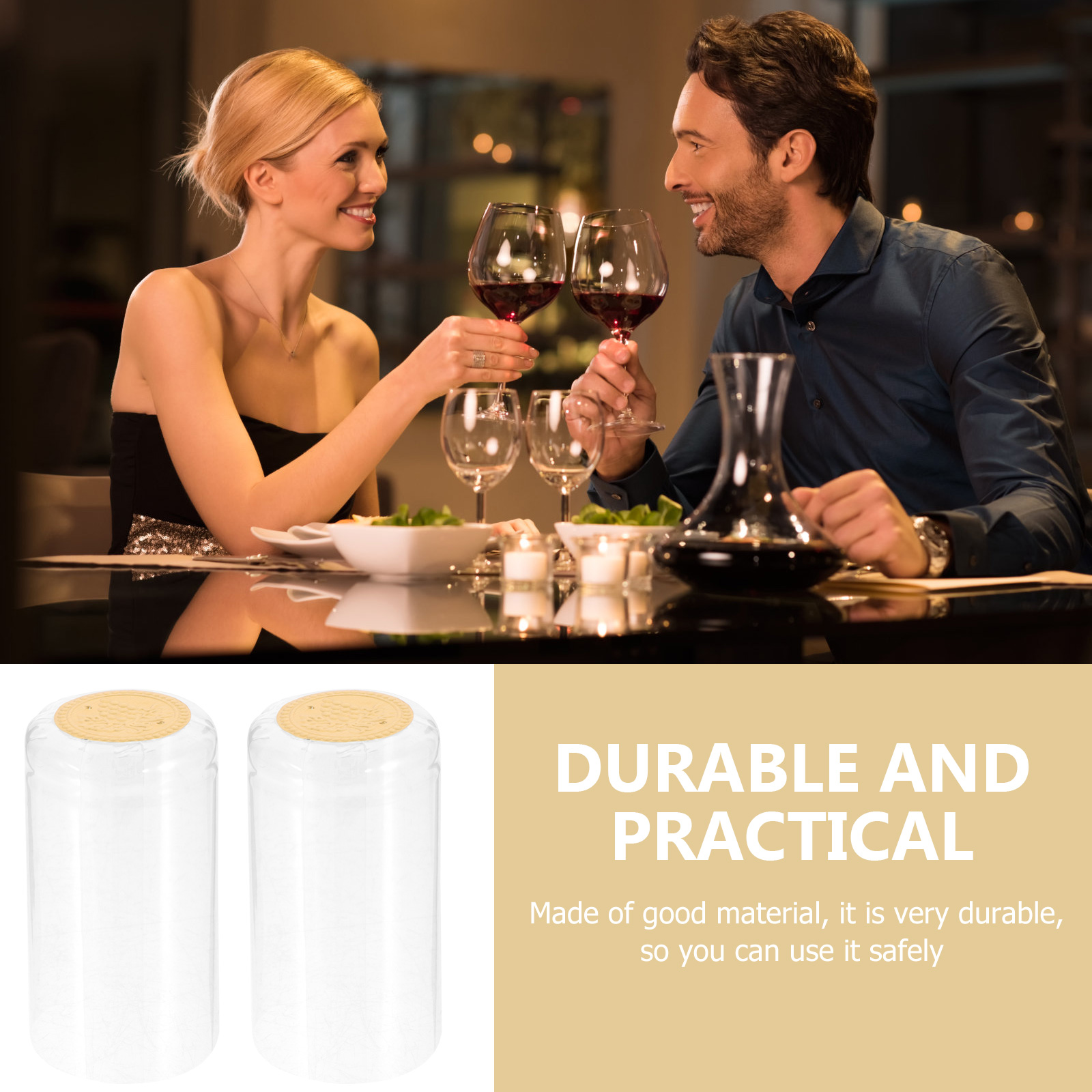 100PCS Bottle Caps PVC Making Bottles Caps Bottle Heat Shrink Capsule Shrinkable Caps for Pub Cellar Bar