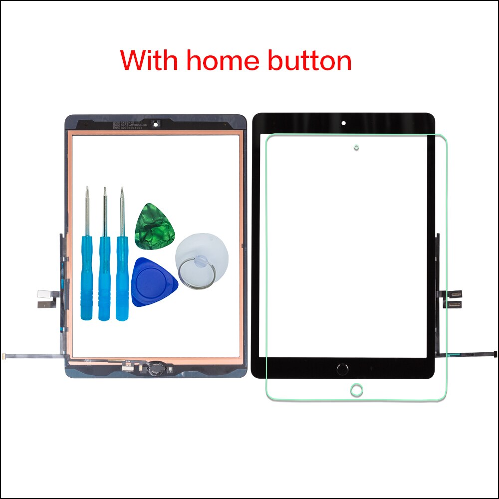 Voor Ipad 9th 10.2 &quot Touch Screen Digitizer Glas A2602 A2603 A2604 A2605 Met Lijm, tool Kit + Gehard Glas: black