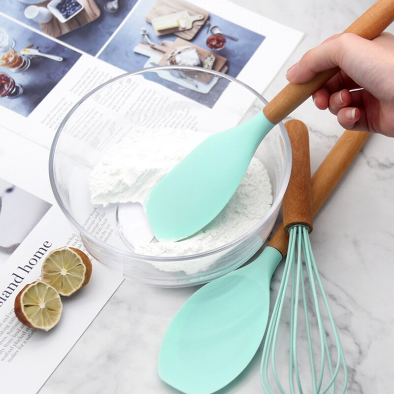 Silicone Cooking Tools Kitchen Utensils Set Heat Resistant Kitchen Non-Stick Cooking Utensils With Storage Box