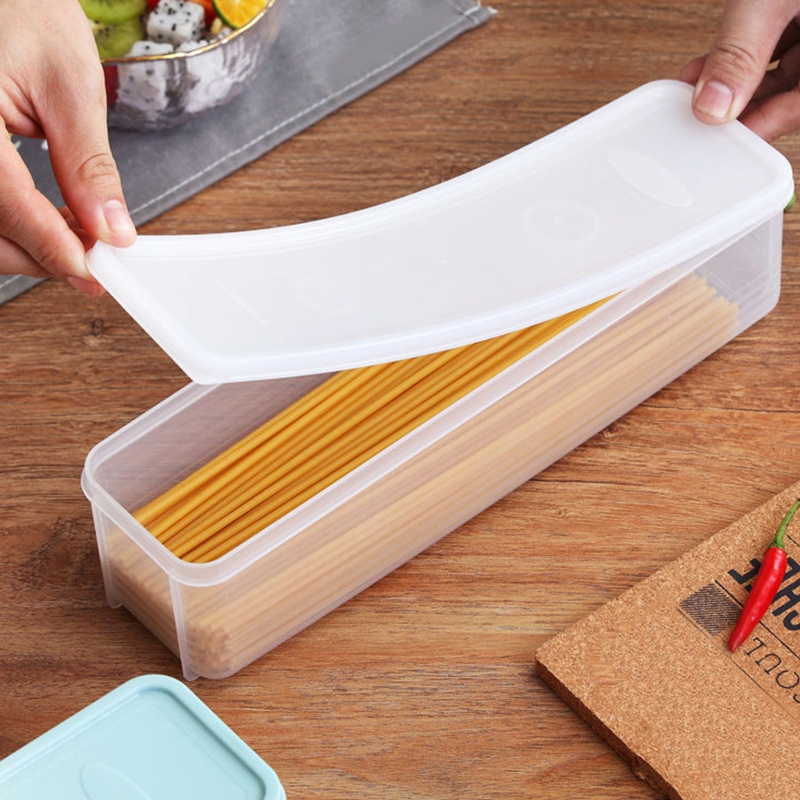 Boîte de rangement translucide pour nouilles, étanche à l&#39;humidité, boîte à Spaghetti hermétique avec couvercle en plastique transparent pour aliments et fruits