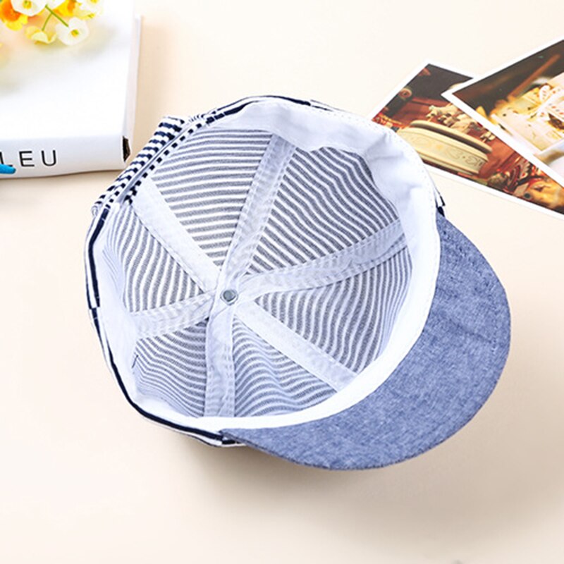 Barnelue om våren bomull låve stripe lue takrenne baby jenter baby pentagram utendørs sport skyggelapper  tg0118