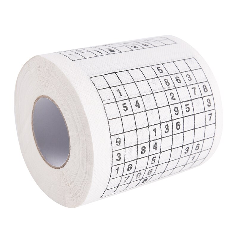 1 rollo 2 capas número Sudoku impreso WC baño divertido papel higiénico tejido baño suministros Jag 30m