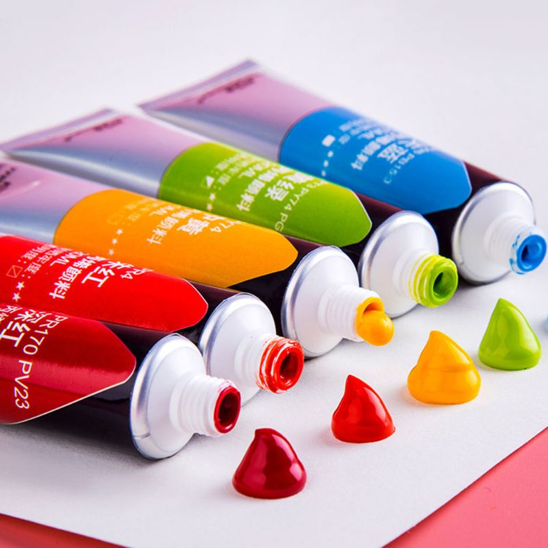 12/24 Kleuren Professionele Acryl Verf 20Ml Tekening Pigment Hand Geschilderd Voor Kids Diy Kunstenaar