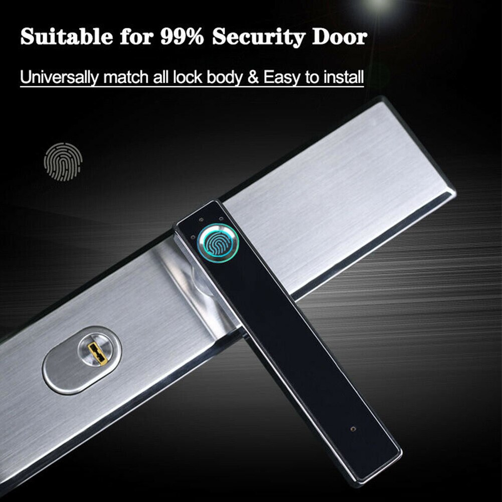 1pair Zinc Alloy Electronic Smart Rechargeable Keyless Office Door Lock Home Security Fingerprint Handle Easy Install Apartment