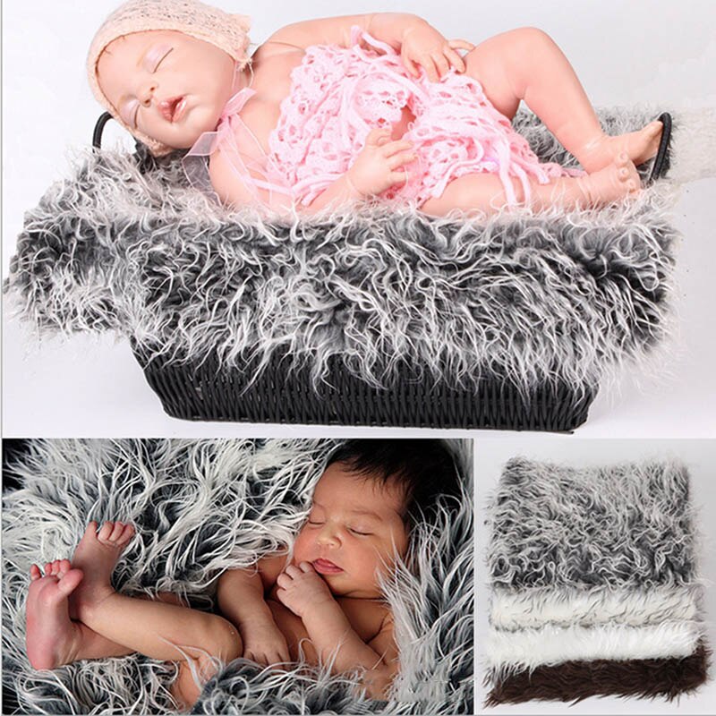 50*50cm nyfødte baby fotografering rekvisitter tæpper spædbarn pels stretch garn indpakket rekvisitter tæppe outfit foto rekvisitter