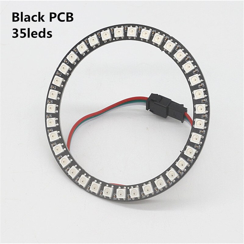 WS2812B DIY LED Ring 8 16 24 35 45 LEDs WS2812B SK6812 Built-in IC 5050 RGB WS2812 Addressable DC 5V LED Module Strip Light: Black PCB 35leds