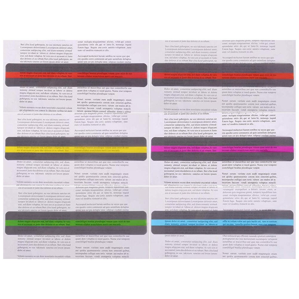 20pcs Reading Guide Strips Highlighter Colored Overlays Bookmark Read Strips for Student Teacher Dyslexia People for Kids