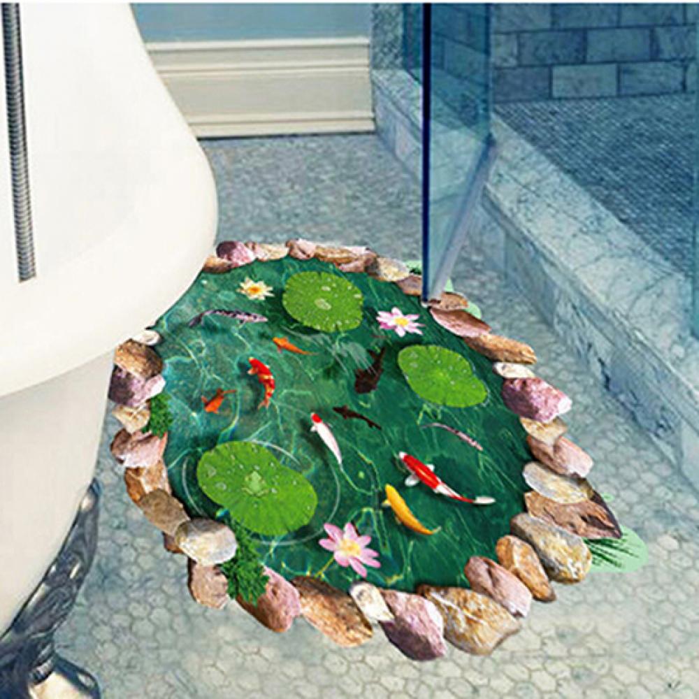Fish pond koi fish Feng Shui carp lotus pond picture canvas painting mural living room modern home bedroom bathroom decoration f