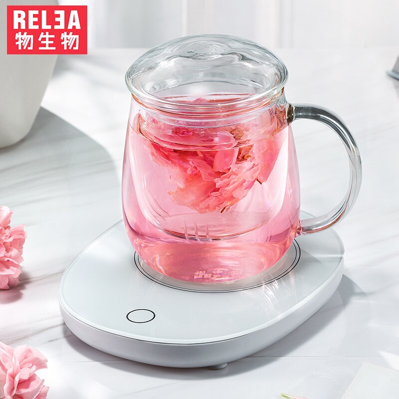 Handcraft-tetera eléctrica de cristal resistente al calor, Filtro de vidrio, calentador de temperatura constante, tetera eléctrica, combo de tazas
