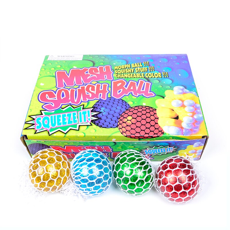 6 cm Grappige Anti-Stress Squishy Bal Druif Squeeze Verkleuren Stemming Autisme Kids & Volwassen Spelen Vent Speelgoed Voor