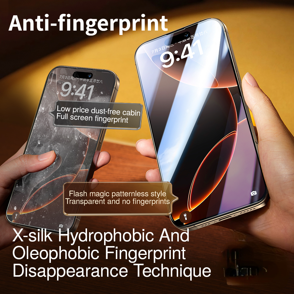 SmartDevil Protector de pantalla de cabina sin polvo para iPhone 16ProMax 16 15 HD Película de vidrio templado de privacidad con herramienta de fácil instalación