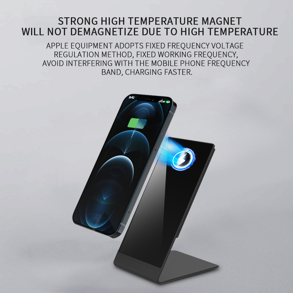 Aluminum Magnetic Wireless Charger Docking Stand 15W for IPhone 12 Pro Max Charging with Magnet Iphone Charger