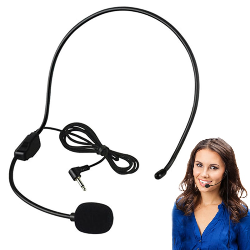 Professional 3.5MM Wired Microphone Headset Studio Speaker Voice Amplifier Clear Sound Mic For Conference Guide