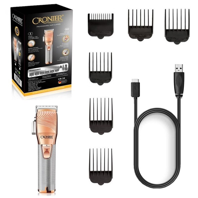 Barber fading blending hair clipper 7200RPM powerful cordless hair trimmer electric men haircutting machine: 34