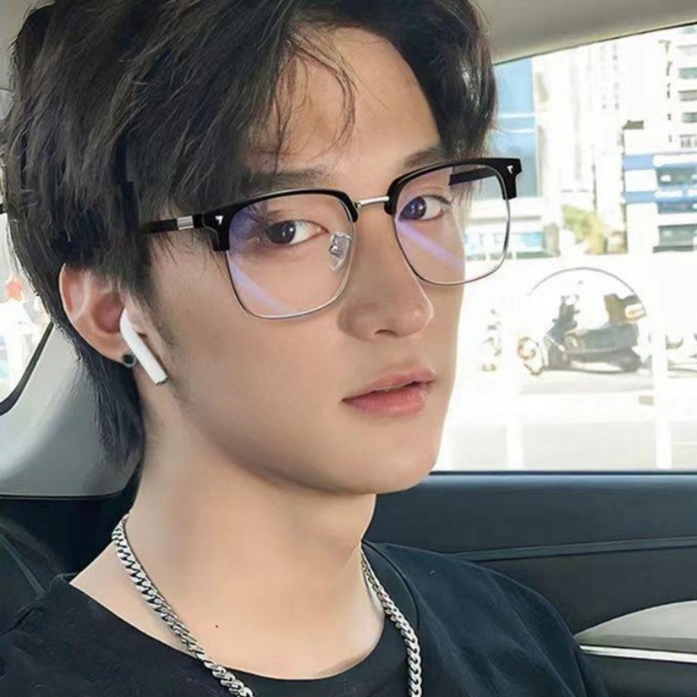 Fotochromowe okulary przeciw promieniowaniu niebieskiego światła Kwadratowe metalowe oprawki Okulary komputerowe dla kobiet Mężczyźni Wymienne soczewki