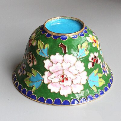Chinese stijl oude Beijing craft cloisonne 4 inch water kom decoratie: green