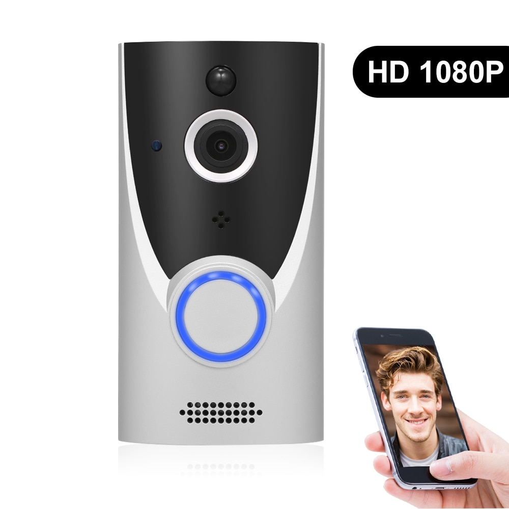Smart Home WiFi Video Deurbel 720 P/1080 P HD Bewakingscamera Nachtzicht PIR Bewegingsdetectie Draadloze Deurbel TF Card Slot
