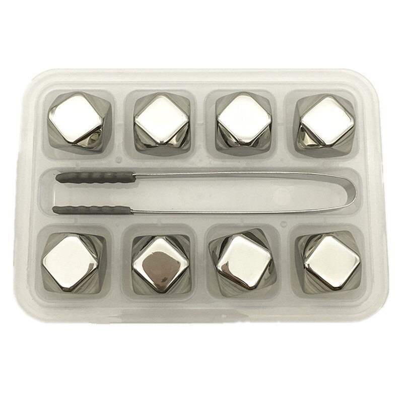 stainless steel Reusable Golden Whiskey Stones Chilling Rocks whisky cooler whiskey ice bucket champagne beer cooler Ice Cubes: Black
