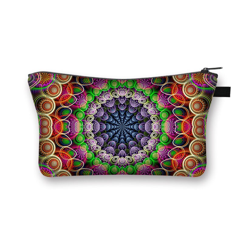 Mandala Flower Print torby kosmetyczne damskie kosmetyczka damska wielokolorowy wzór śliczne etui kosmetyczne do podróży: shzbmandala03