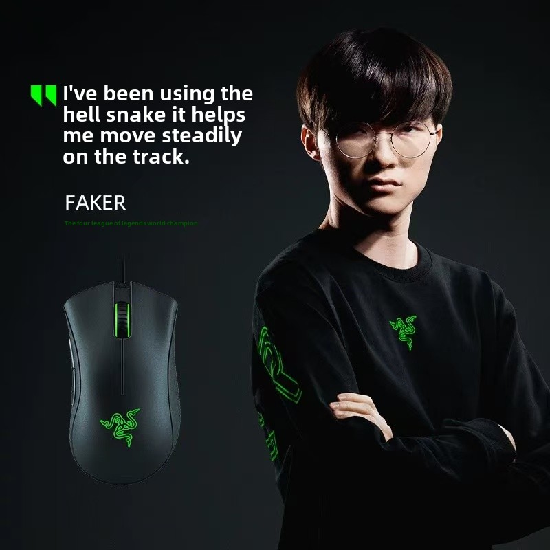Razer DeathAdder Essentiële Bedrade Gaming Muis Muizen 6400 DPI Optische Sensor 5 Onafhankelijk Knoppen Voor Laptop PC Gamer