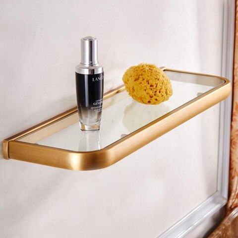 Vidric Antike Bronze- Badezimmer Zubehör einstellen verwöhnen Haltegriff Seife Halfter Handtuch Schiene Wc Gebürstet Halfter Wc Papier Halfter: Glas Regal