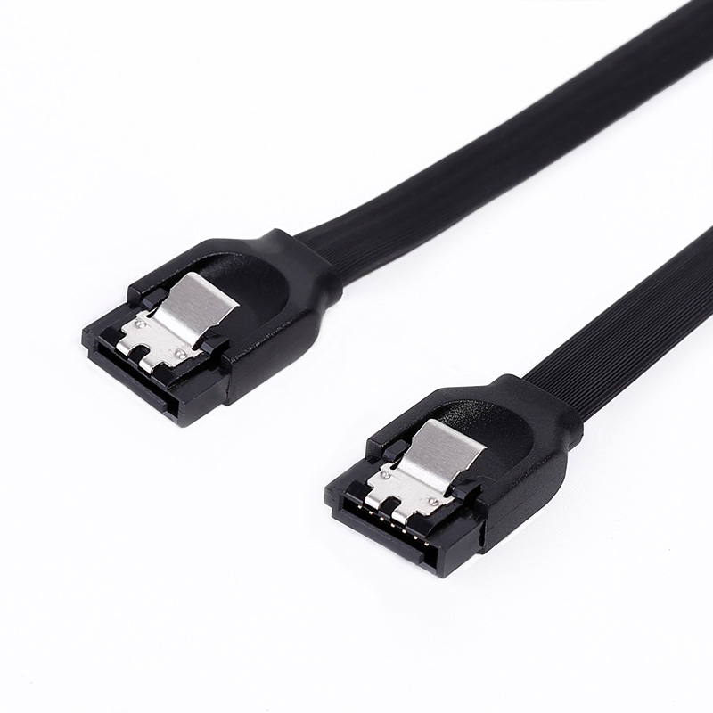 SATA-kabel III 6 Gbps hoek- en rechte SATA-datakabel 50 cm zwart Sata 3-snoer met vergrendelingsvergrendeling voor HDD SSD CD-stuurprogramma CD-schrijver: Blauw
