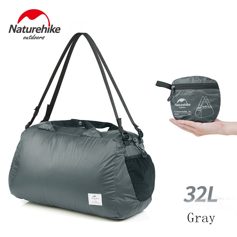 NatureHike 32L wodoodporne podróżne torby sportowe ultralekki odkryty o dużej pojemności składane miejsce robić przechowywania torba na siłownię plecak NH19SN005: 32L szary