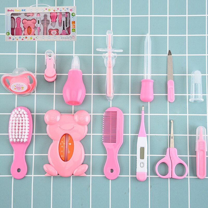 Multifunktionell baby nagelset 13 st/kit higiene bebe safty nagelklippare hårdvara manikyr näsrengöring tandborste för nyfödda