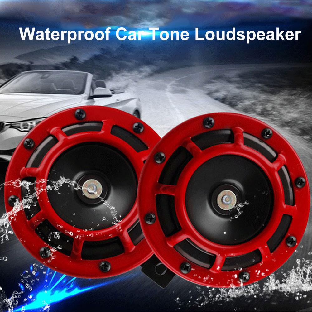 1 Pair 12V Waterproof Car SUV Truck High Low Tone Super Loud Horn Loudspeaker S