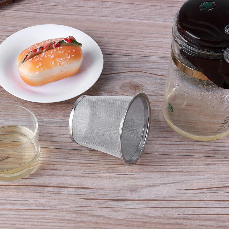 Rustfrit stål mesh te infuser te filter te blad krydderi filter tekande køkken tilbehør genanvendeligt