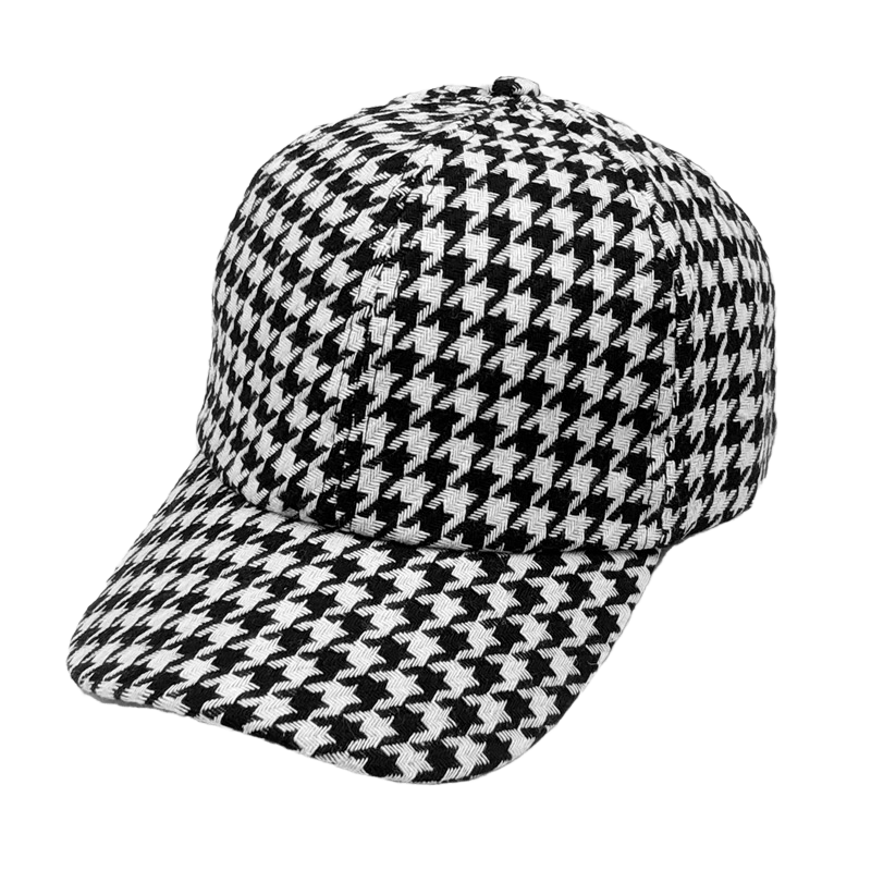 Casquette pied-de-poule pour hommes et femmes, classique, rétro, Baseball, blanc, noir, à carreaux