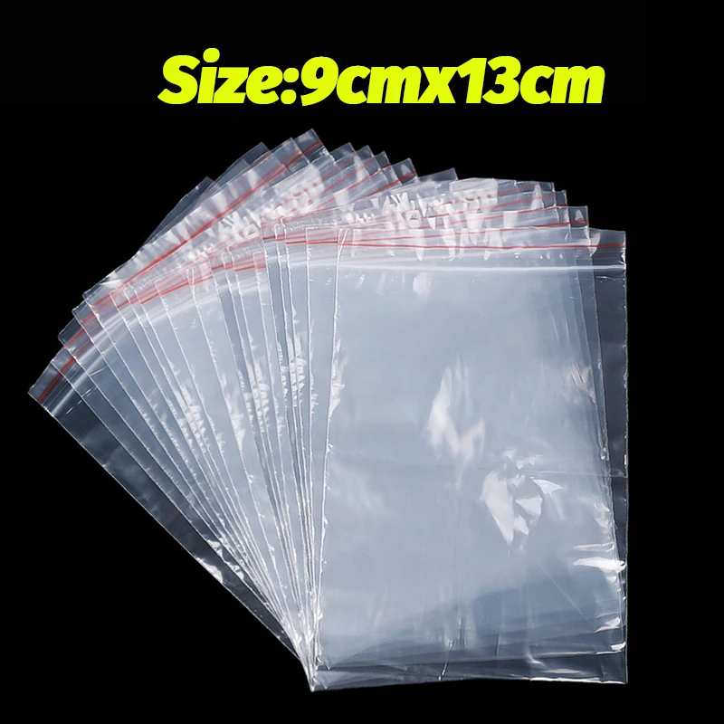 Tykkere gjennomsiktig selvforseglende pose smykker skopakking plast oppbevaringsposer gjenlukkbare glidelåser forseglingspose tykkelse 0.05mm: S / Grå