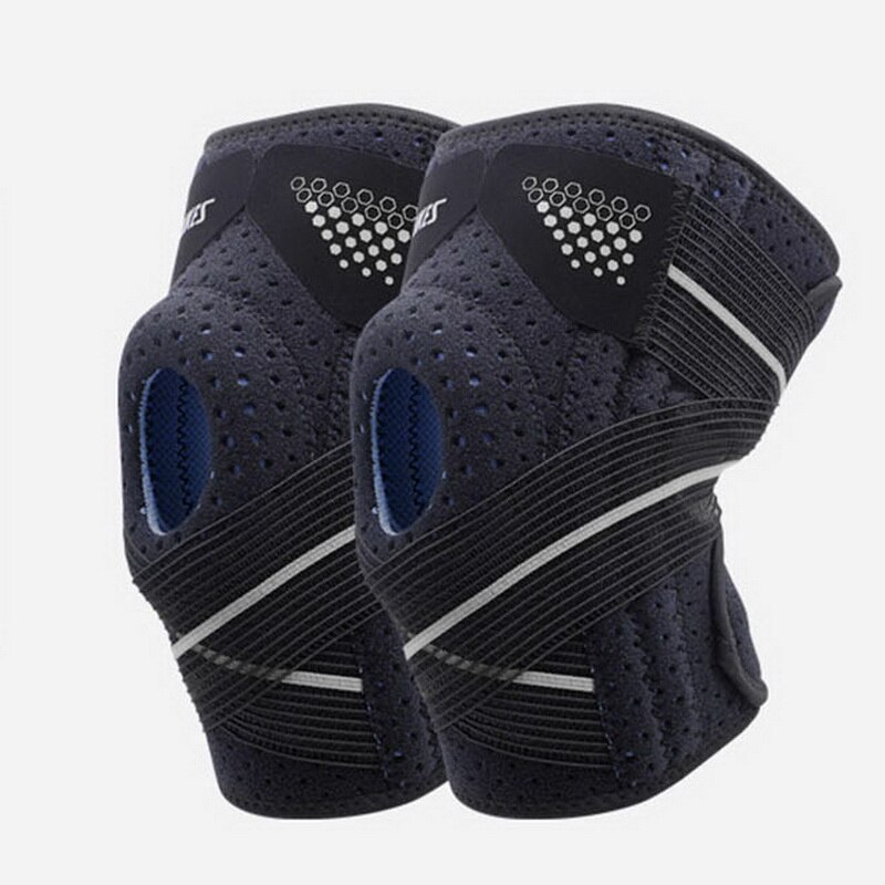 2 pezzi ginocchiere sportive ciclismo ginocchiera compressione ortesi molle supporto ginocchiera palestra mtb artrite lavoro ginocchiera: 2 pcs black gray