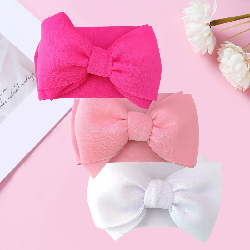 Turban à gros nœud pour bébé fille, bandeau large et doux, élastique pour -né, accessoires pour cheveux, , 3 pièces/ensemble: style G06
