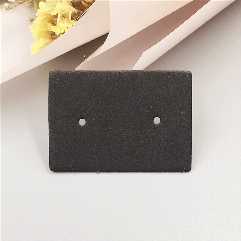 100 sztuk 2.5x3.5cm kolczyk karty opakowania stojak do kolczyków posiadacz karty karton papier typu Kraft tagi dla DIY biżuteria wyświetlacz: Black