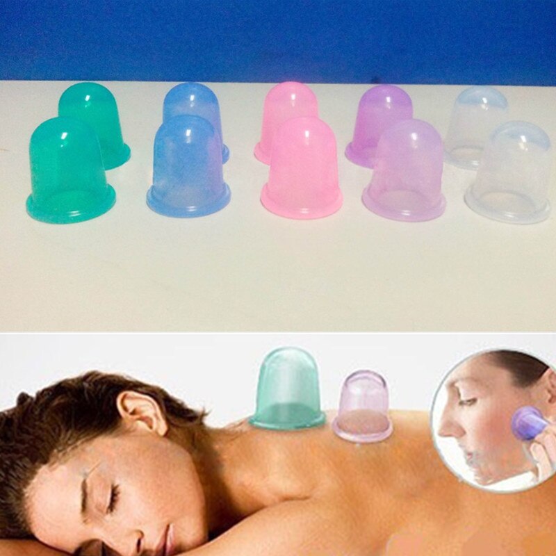 * tcare 2 stk/lot body cupping kopper anti cellulitt vakuum silikon massasje avslapning kopping kopper ansikt og rygg helsepleie