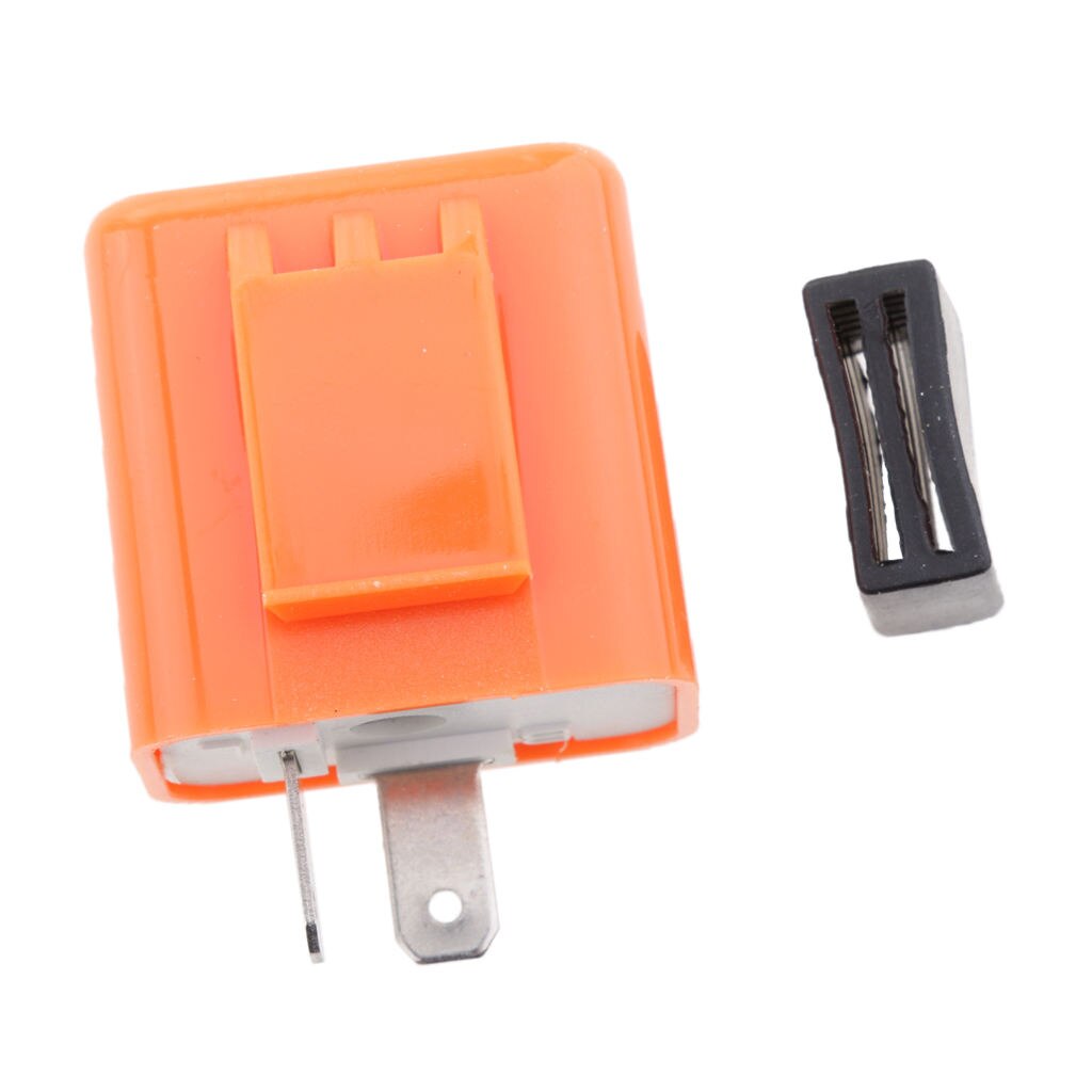 2-Pin Adjustable LED Indicator Electronic Flasher for Motorbike Orange