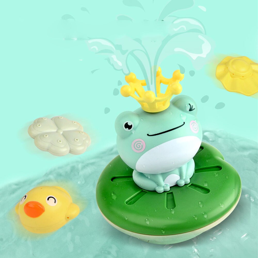 Waterproof electric water spray little frog water toy children's bath toy new summer bath water ball toy for child baby set