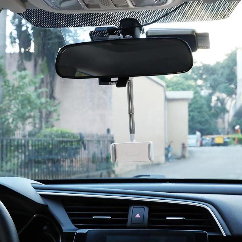 Caseier Auto Achteruitkijkspiegel Houder Voor Telefoon Zetel Mobiele Telefoon Auto Telefoon Houder Stand 360 Graden Verstelbare Universele Stands Mount