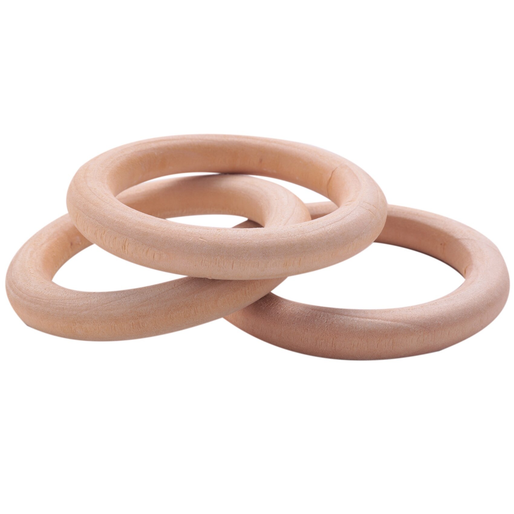 20 Pack Hout Ringen Houten Ringen Voor Craft, Ring Hanger En Connectors Sieraden Maken 70Mm