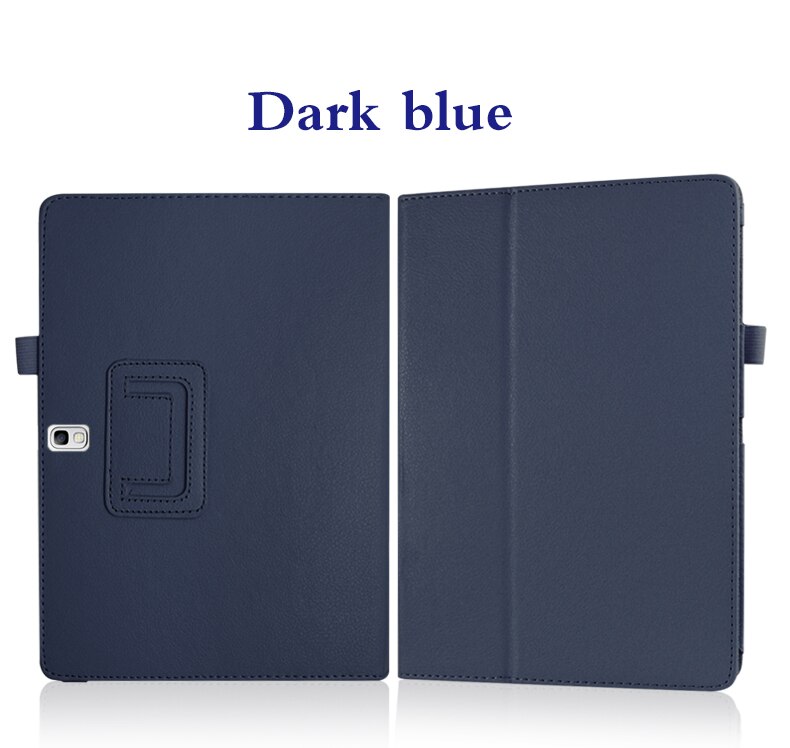 Per il caso di Samsung Galaxy Tab 10.5 S Sottile Retro Pieghevole Del Basamento DELL'UNITÀ di elaborazione Copertura Astuta di Cuoio Tab S 10.5 SM-T800 SM-T801 t805 Casi Tablet: Dark Blue