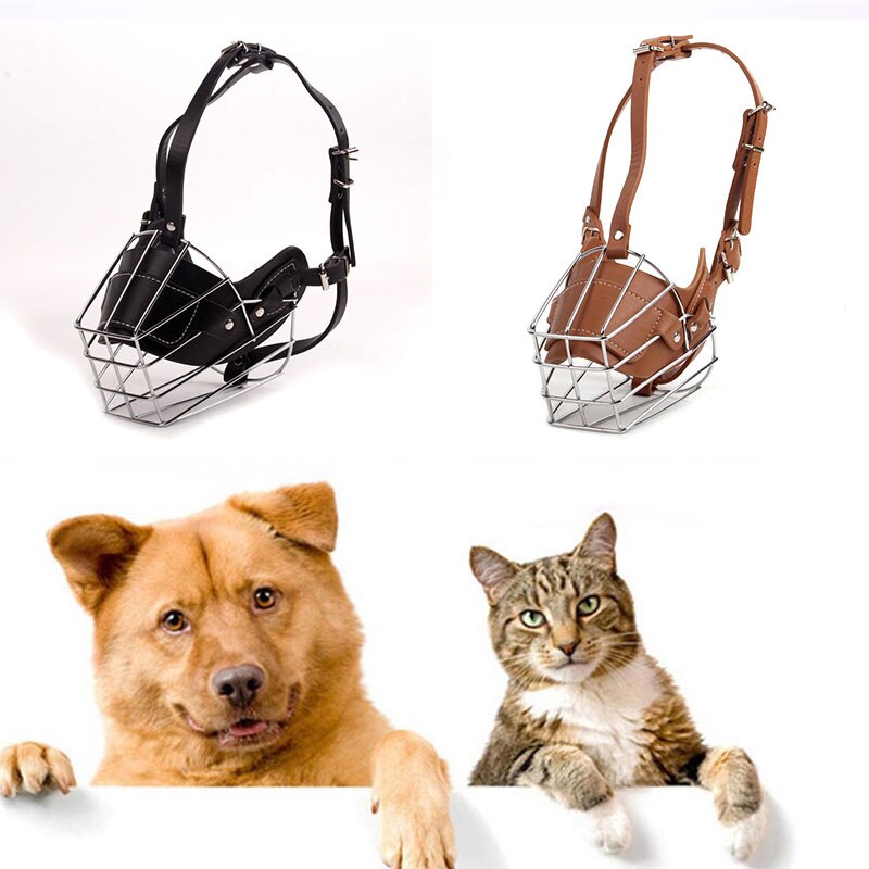 Grote Pitbull Muilkorf – Metalen Mandmuilkorf Met Leren Riemen, Anti-Bit En Comfortabel Voor Pitt Bull, Cane Corso & American Bully