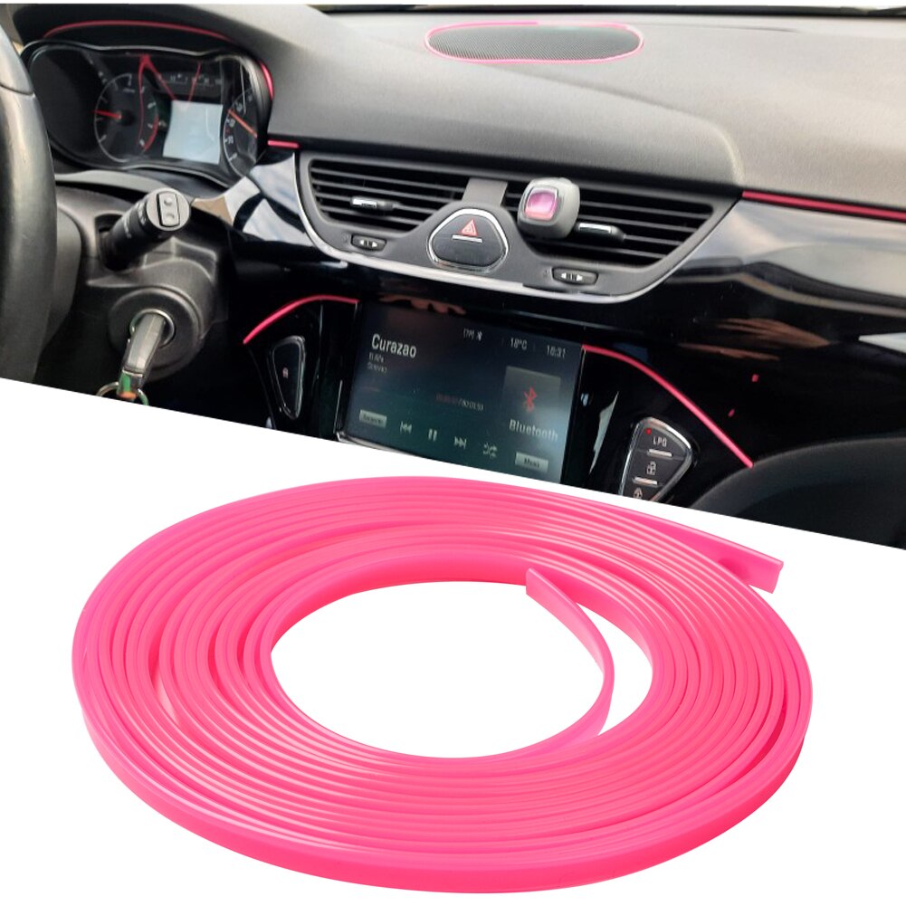 Bil dekorative pyntelister styling biltilbehør indvendig udvendig støbestrimmel pink og lilla farve