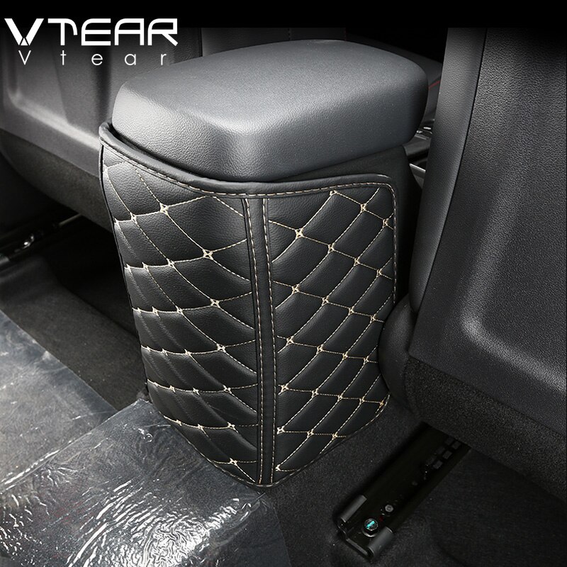 Vtear Voor Hyundai Kona Accessoires Encino Auto Armsteun Anti-Kick Pad Lederen Beschermhoes Auto Anti-Vuil mat