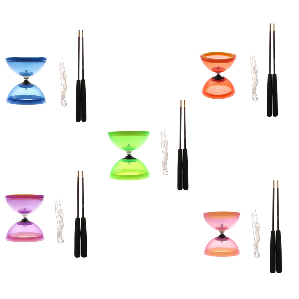 Klassisk kinesisk yoyo 1- kuglelejer diabolo sæt med aluminium pinde og snor til børn børn voksne ældre mennesker park legetøj