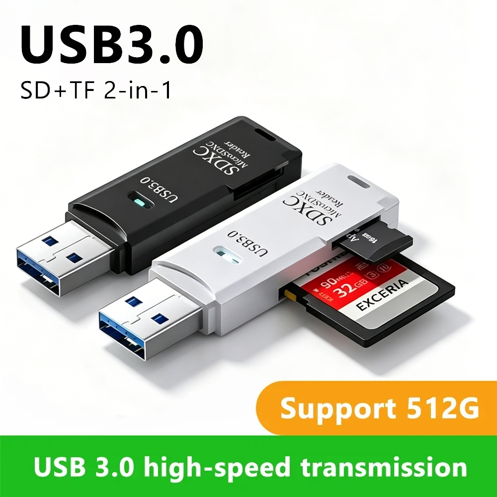 2 In1 USB 3.0/2.0 Card Reader Micro TF Card Reader USB Adapter High Speed Cardreader SD Memory Card For PC Laptop Accessories