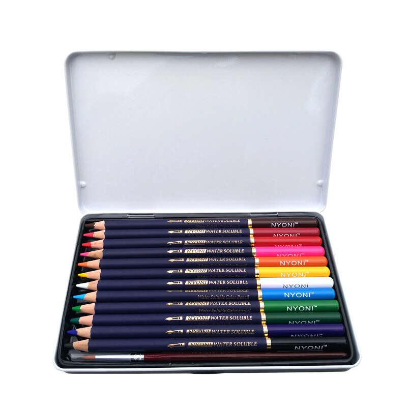 Lápis de aquarela 72 core macio, lápis de cor profissional solúvel em água, para materiais de arte, 12, 24, 36, 48, 150: 12 Colors Set