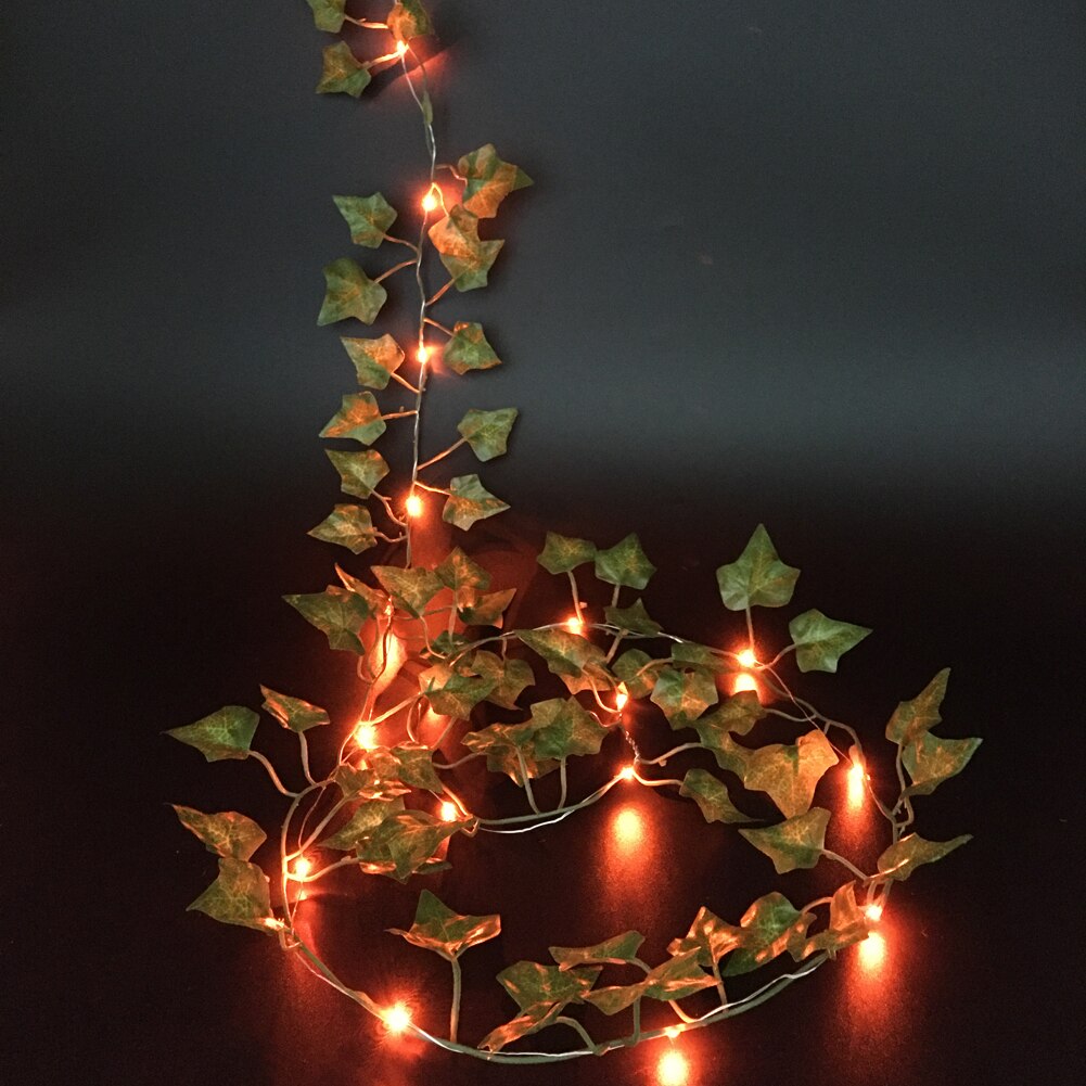 2m/ 20 led kunstige planter streng lys grøn blad efeu vin fe lys streng ahorn blade lampe krans gør-det-selv hængende belysning: Orange